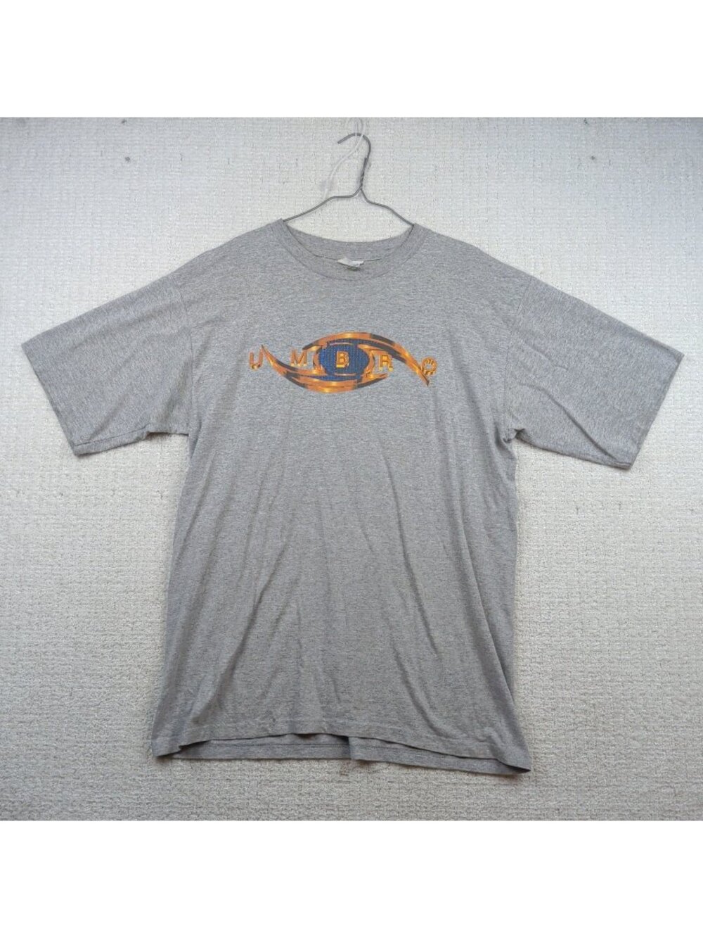 Y2K Umbro Cyber Tribal Grunge Graphic Tee Men Sz L Goth Gray Soccer Football